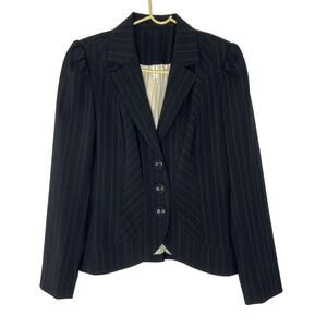 Tom K. Nguyen Black Pinstripe Blazer Women's Size 6 Professional Career Jacket